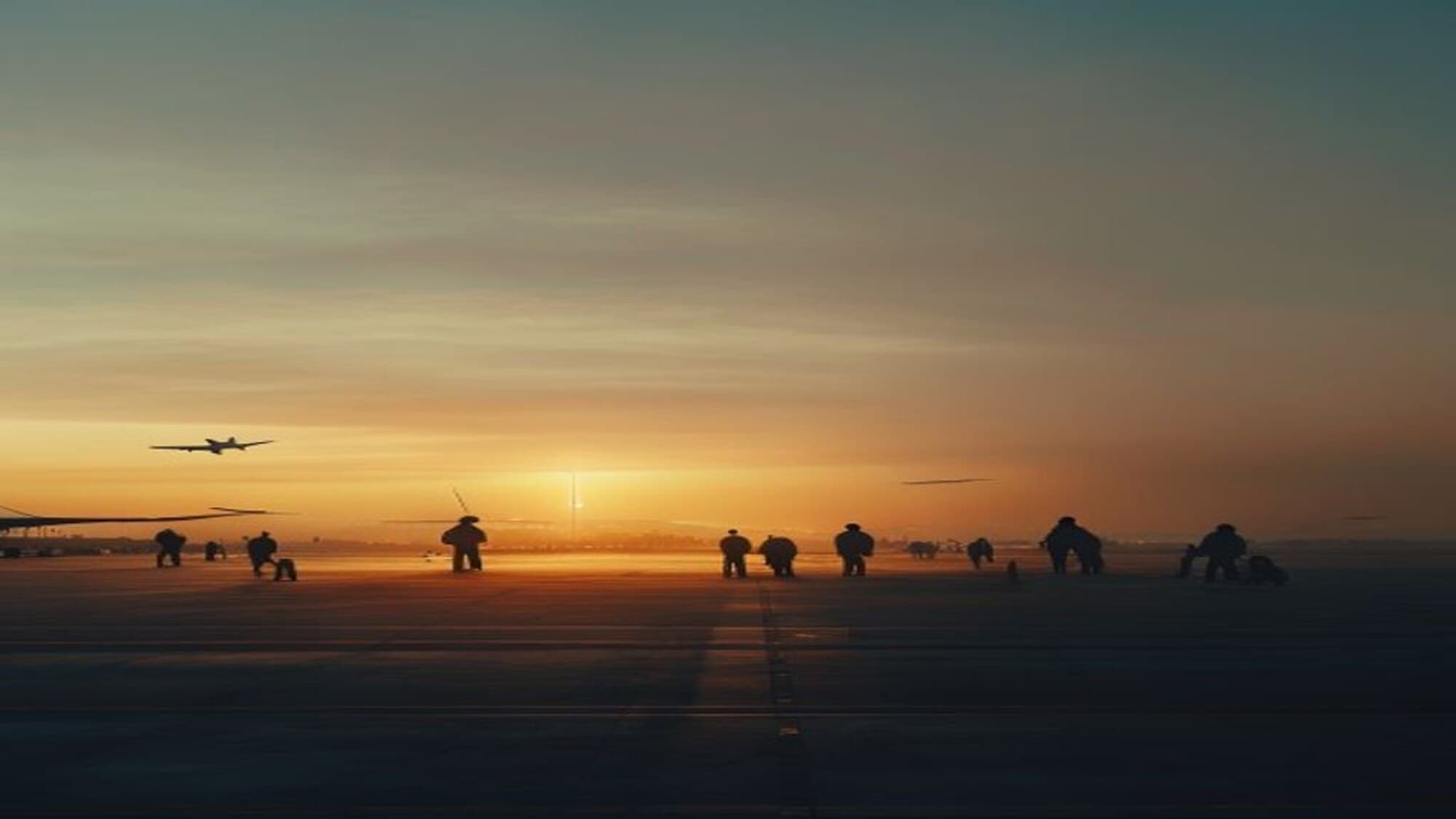 Regional airport apron at dawn